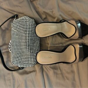 Bundle brand new size 7 shoes, blinged out bag
